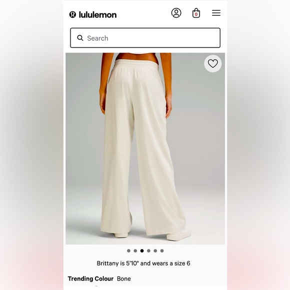Lululemon Swift Mid-rise Wide leg Pants Bone Size 2 - Picture 3 of 7